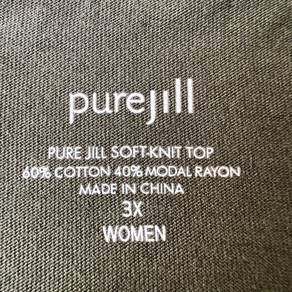 J. Jill Soft Cotton Modal Blend Twisted Hem Pullover Blouse - Picture 6 of 8